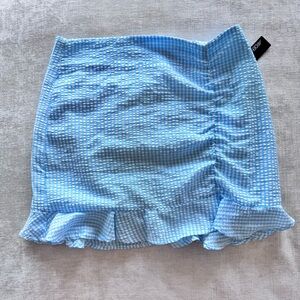 Baby blue gingham mini skirt